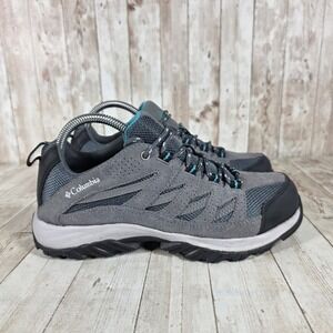 Columbia Women's Gray Teal Hiking Trail Shoes Size 8‎ Omni Grip